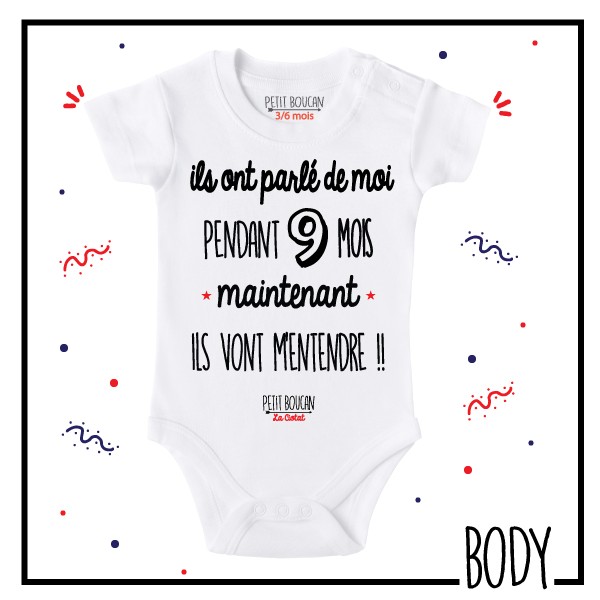 Body bébé à message imprimé en France